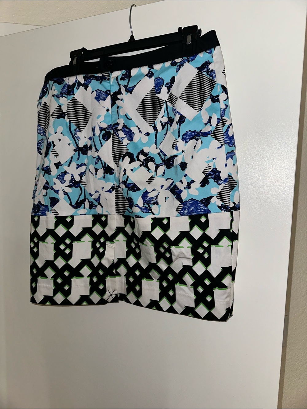 Peter Pilotto for (Target) Abstract Print Blue and White Panel Skirt
